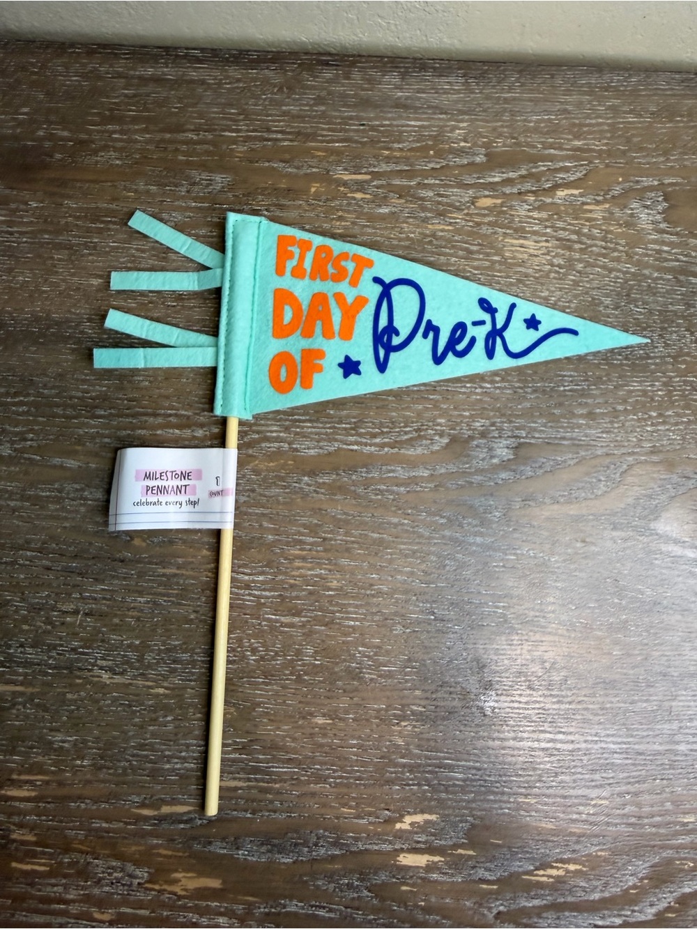 Target Bullseye Felt Flag “First Day of Pre-k”